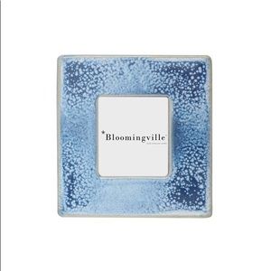 6" Sq Stoneware Frame, Reactive Glaze, Blue